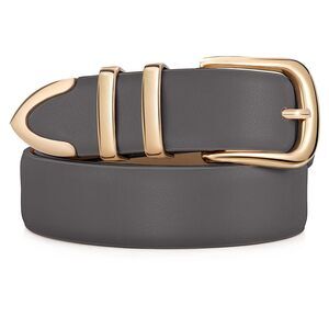Women Leather Belt With Gold Buckle Ladies Fashion Faux Leather Waist Belt For😘